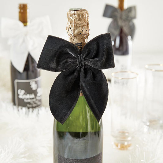 WINE BOTTLE BOW BLACK