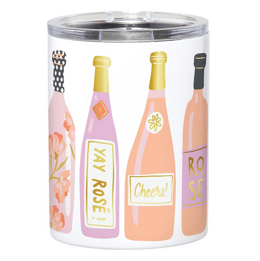 STAINLESS STEEL TUMBLER-CHAMPAGNE BOTTLES 12OZ