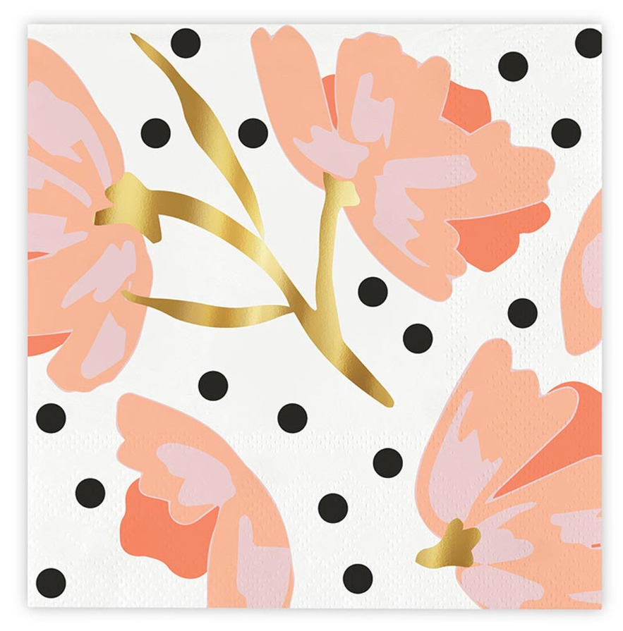 BEVERAGE NAPKIN- BLUSH FLORAL