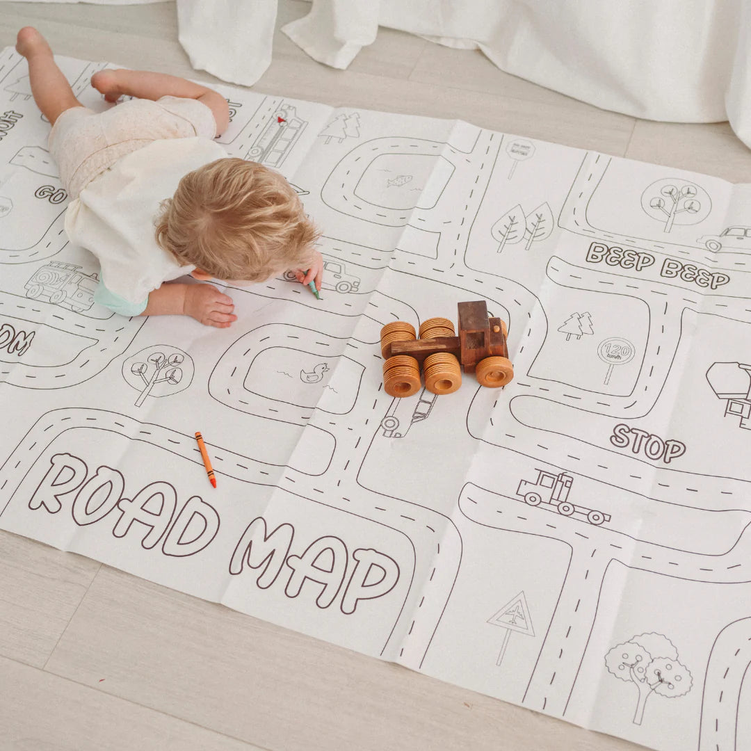 ROAD MAP COLORING TABLECLOTH