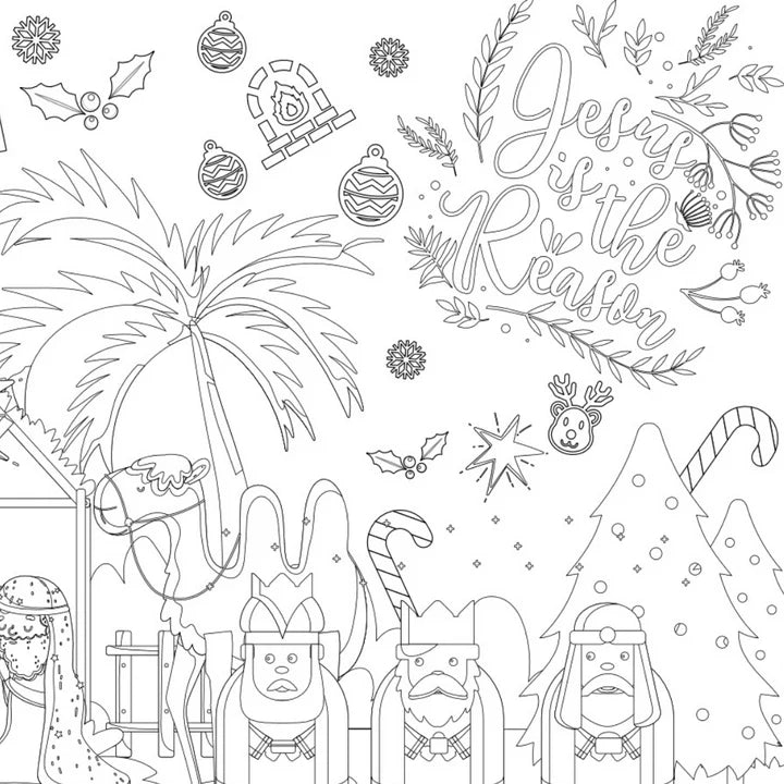 CHRISTMAS NATIVITY  COLORING TABLECLOTH