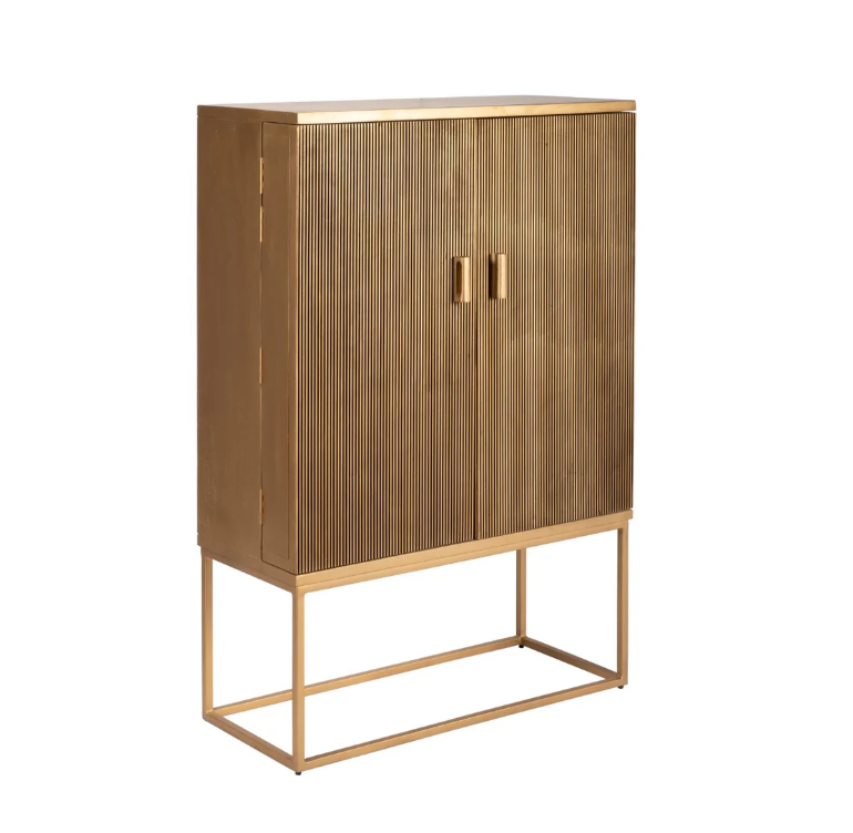 WOOD BAR 55" 2-DOOR CABINET GOLD