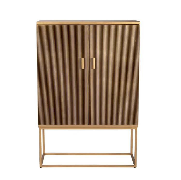 WOOD BAR 55" 2-DOOR CABINET GOLD