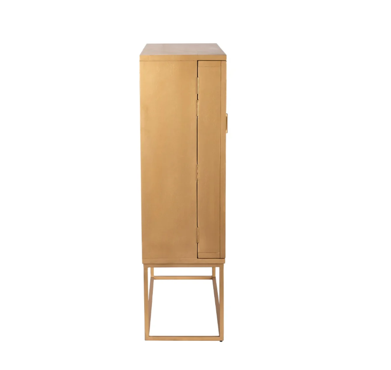 WOOD BAR 55" 2-DOOR CABINET GOLD