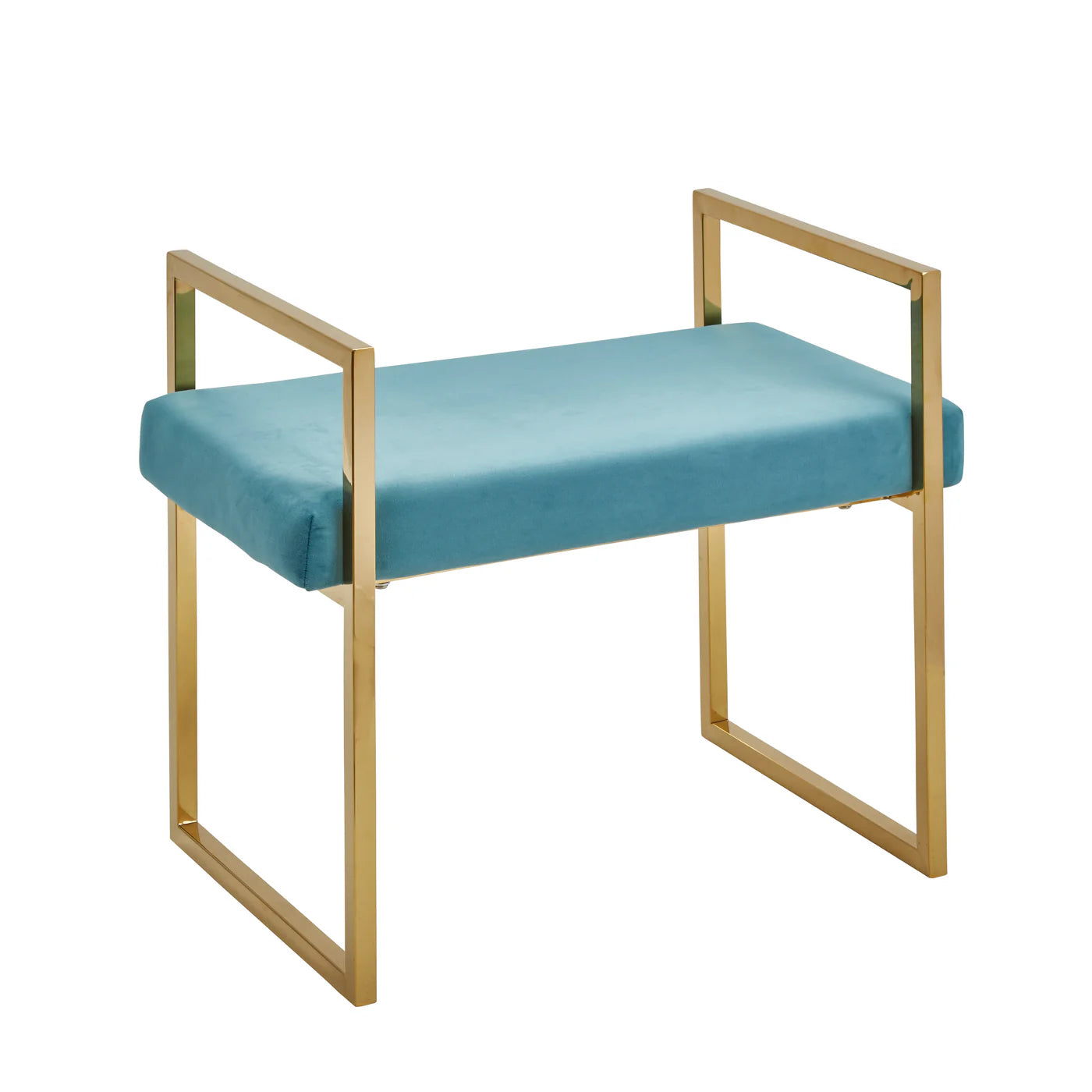 VELVETEEN BENCH, GOLD/TEAL