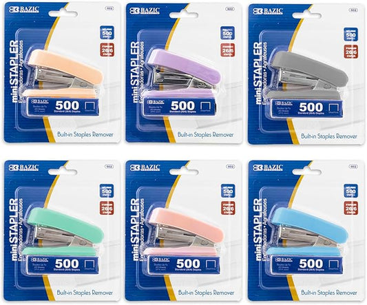 Bazic Stapler Set Colores Pasteles