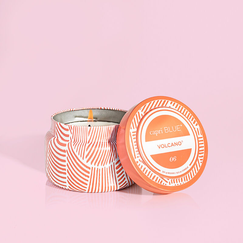 Volcano Tangerine Printed Travel Tin Candle 8.5 oz