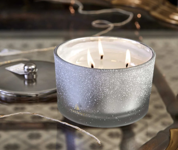 FRASIER FIR 3 WICK FLOCKED POURED CANDLE 18 OZ