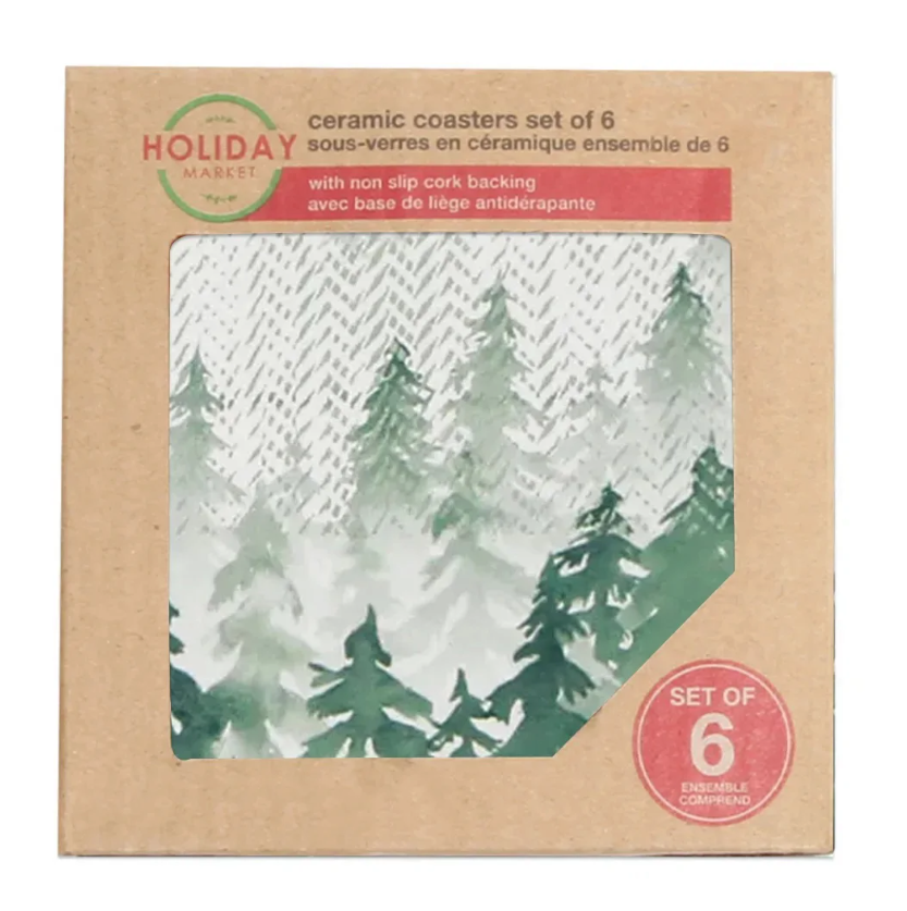 COASTERS PARA BEBIDAS: BOREAL FOREST (6)