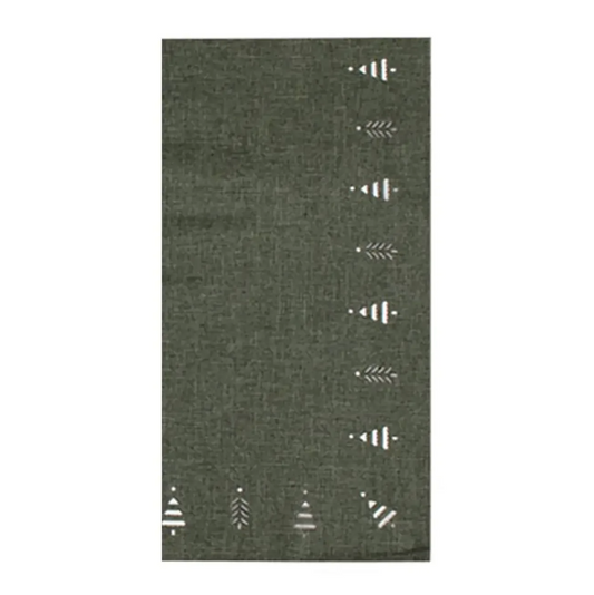 TREE HEMSTITCH NAPKINS (4): FOREST GREEN
