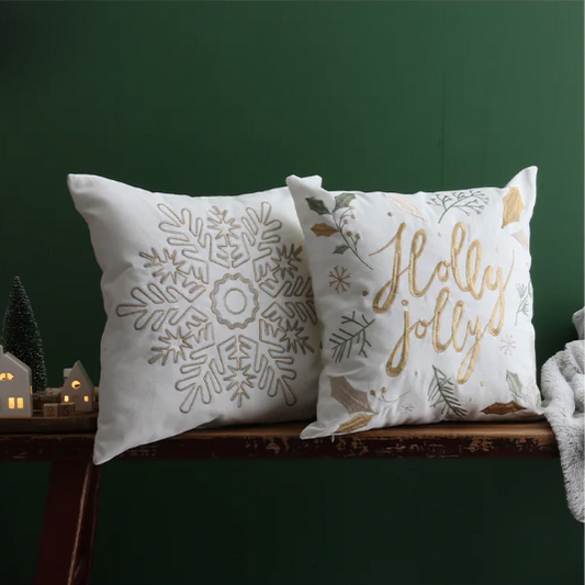 SNOWFLAKE CUSHION COVER 18X18