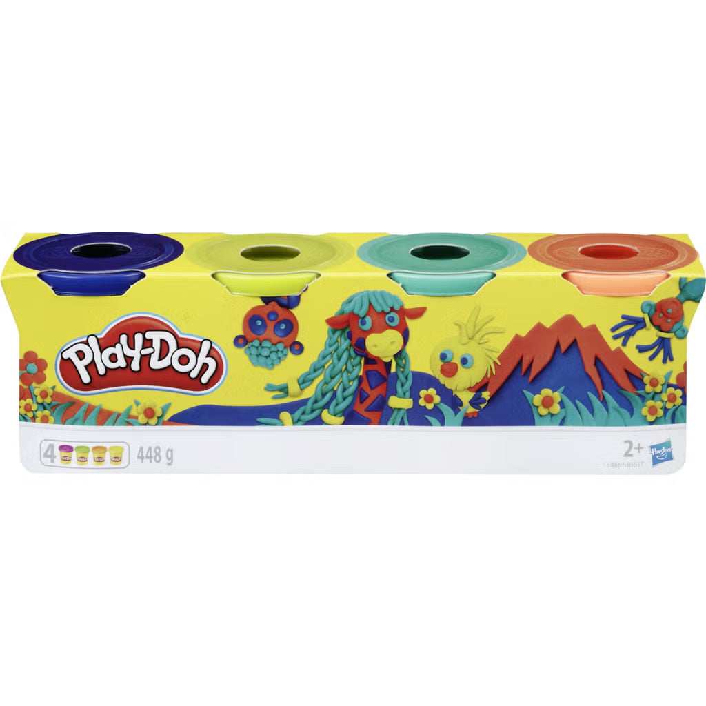 Play-Doh 4 pack - Blue, Lemon, Green, Orange