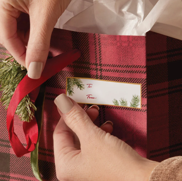 FRASIER FIR FRAGANCED ADHESIVE GIFT TAGS