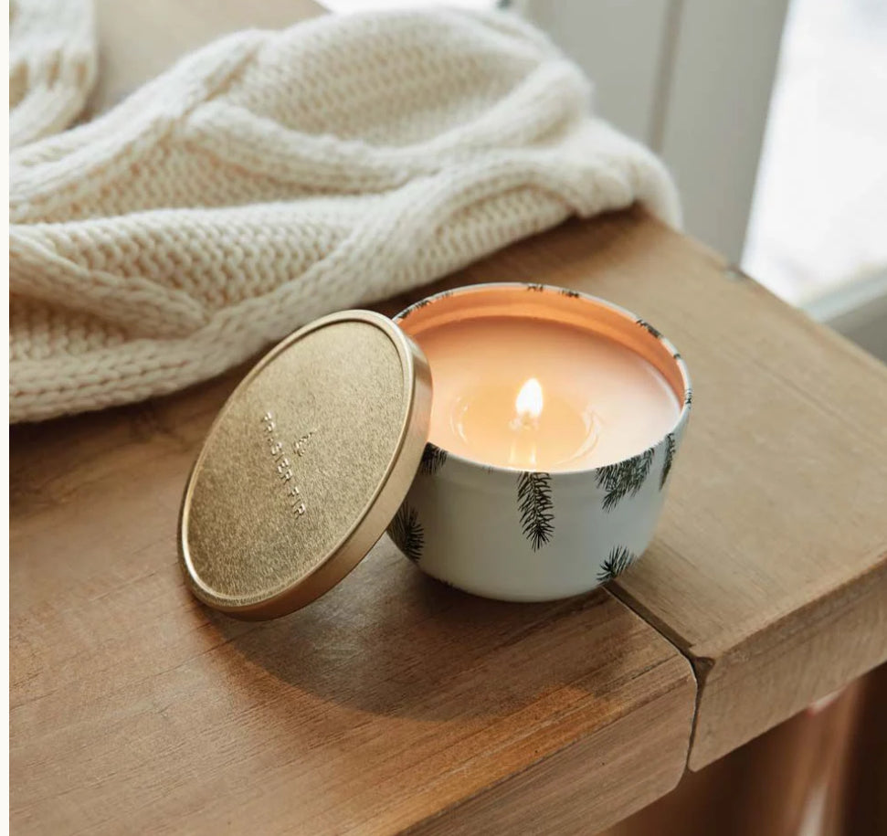 Frasier Fir Candle Tin with Gold Lid 6.5 oz