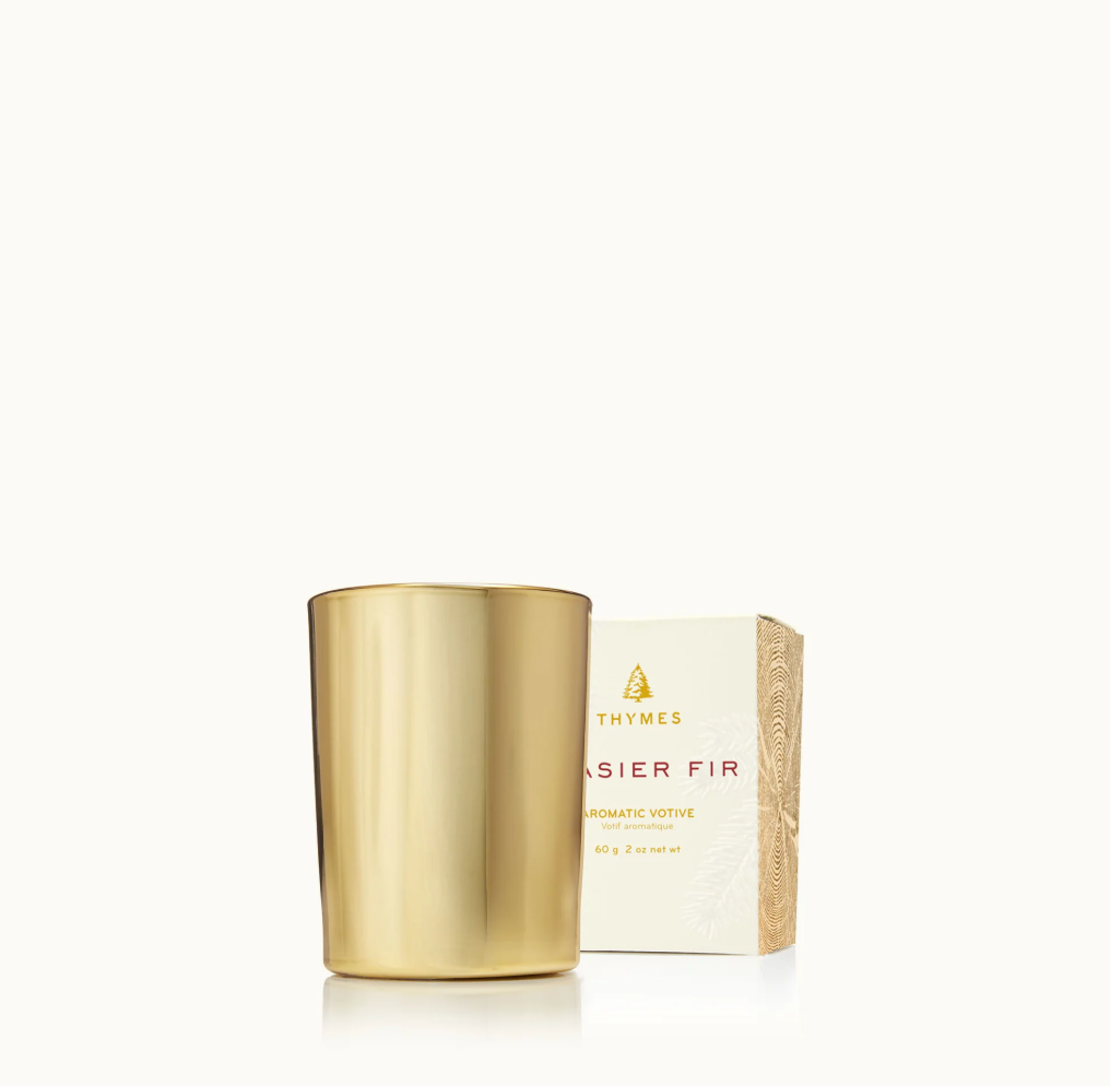 Frasier Fir Gilded Gold Votive Candle 2 oz