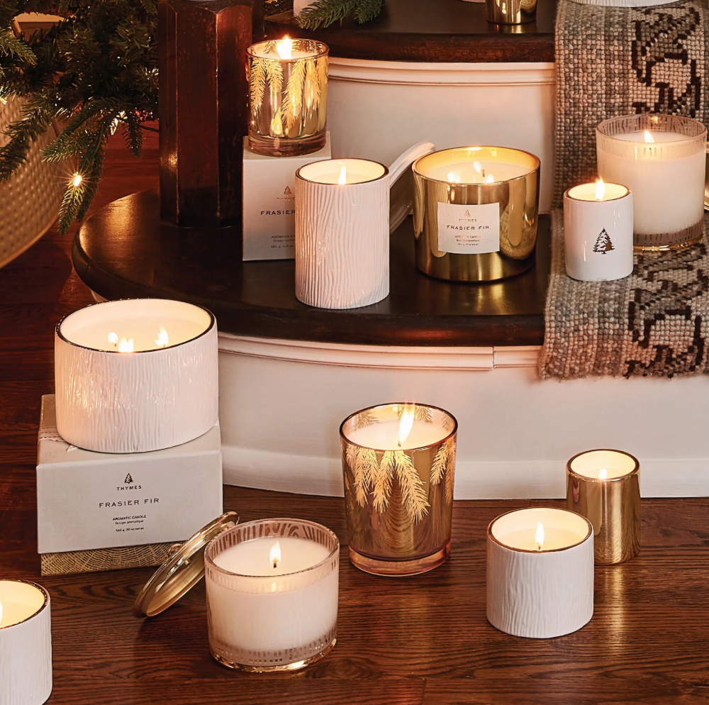 Frasier Fir Gilded Gold Votive Candle 2 oz