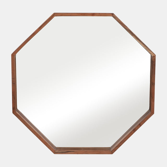 WOOD 30'' X 30'' OCTAGON SHAPED MIRROR