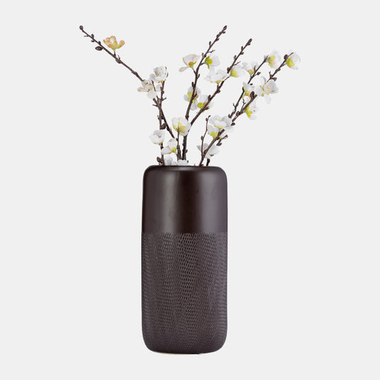 CERAMIC 12" GROOVE VASE JAVA