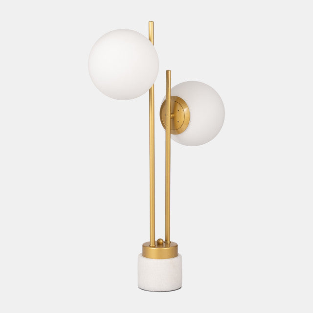 GLASS TABLE LAMP GOLD 23''