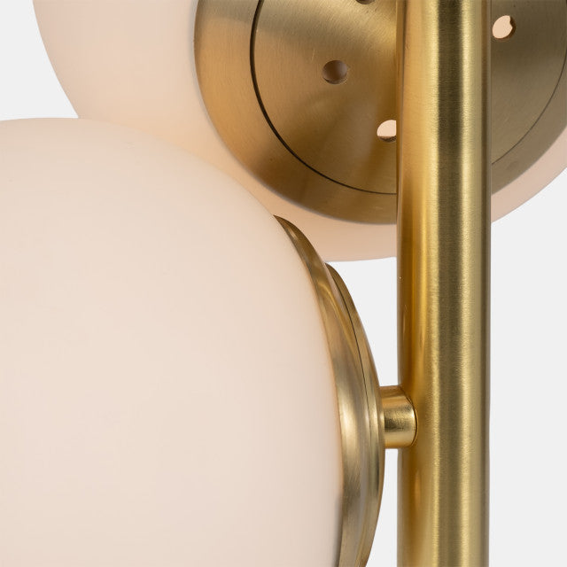 GLASS 26" FROSTED GLOBE TABLE LAMP GOLD