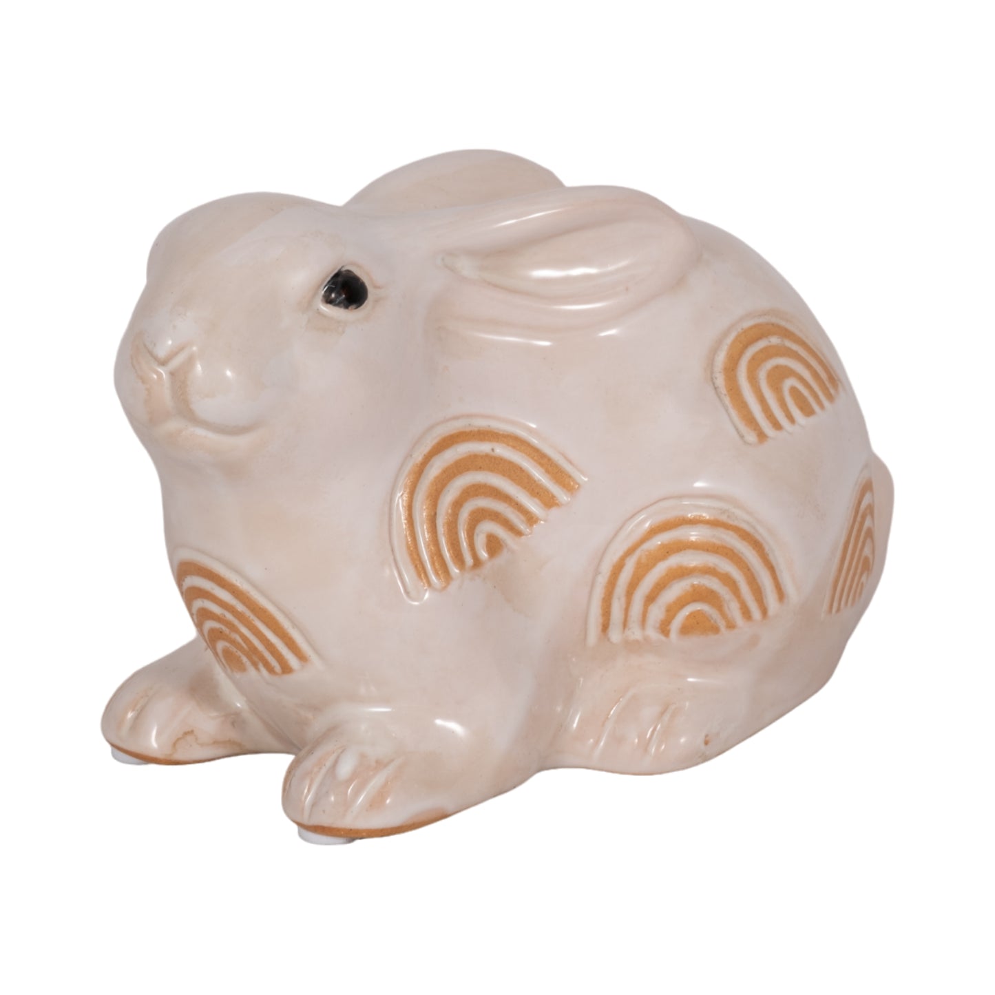 5" CERAMIC BUNNY WITH ARCH DESIGN