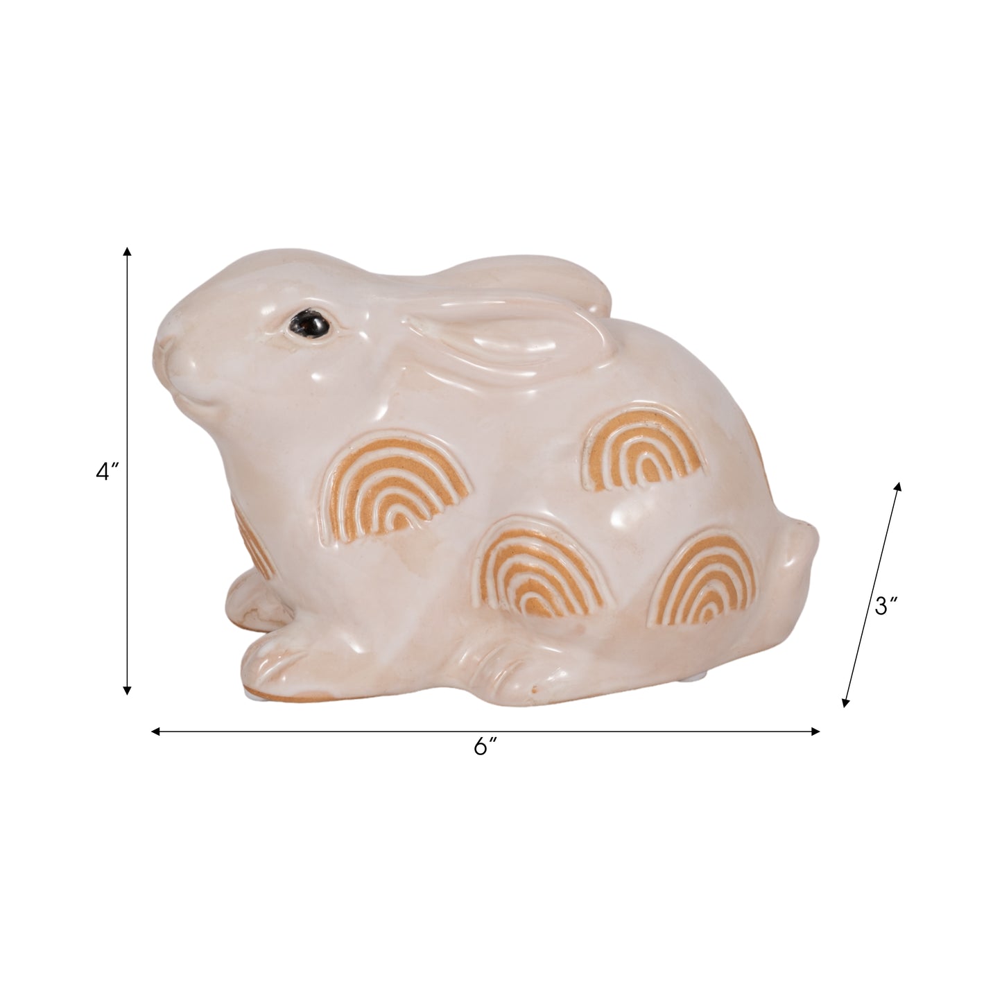 5" CERAMIC BUNNY WITH ARCH DESIGN
