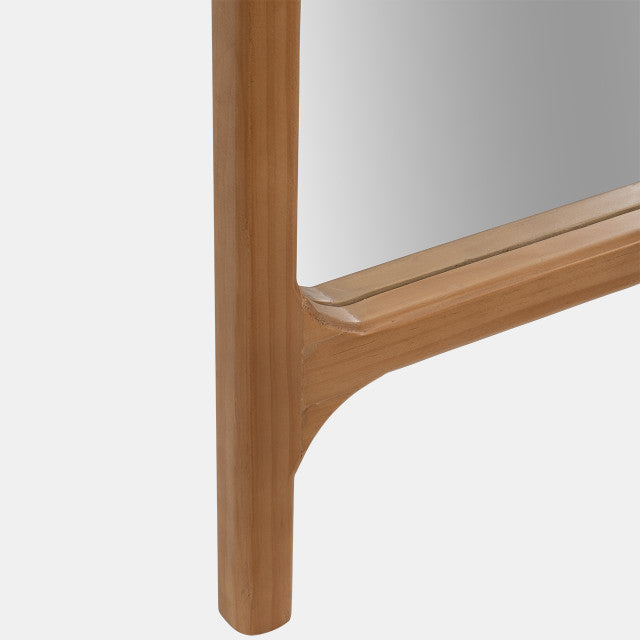 FLOOR MIRROR ON STAND, NATURAL WOOD