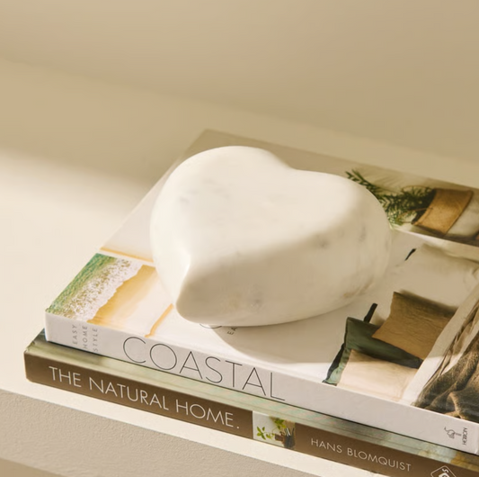 WHITE MARBLE HEART 4''