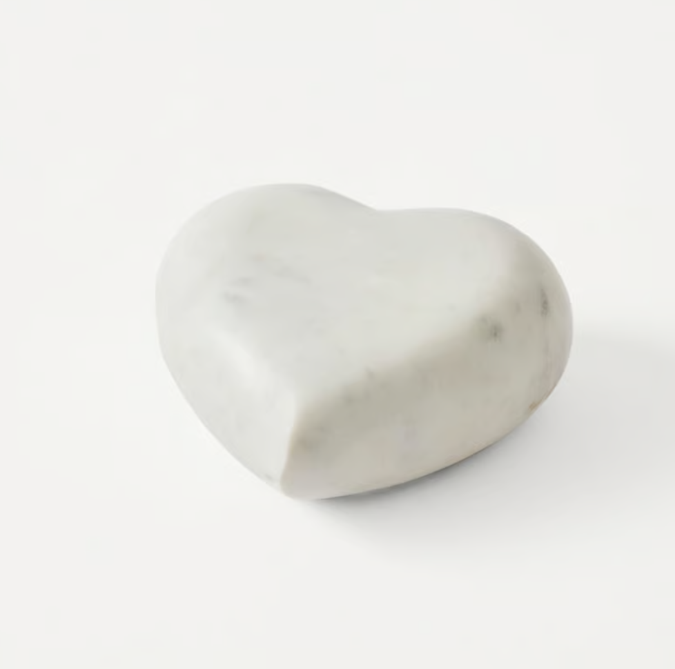 WHITE MARBLE HEART 4''