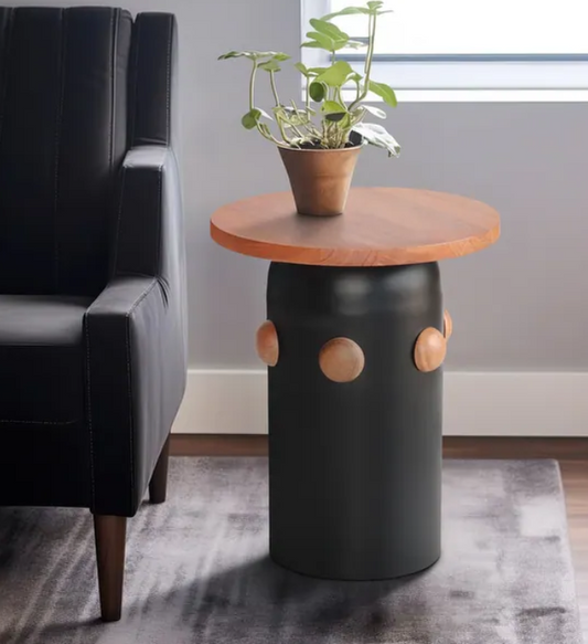 WOOD 20'' MODERN NEUTRAL SIDE TABLE
