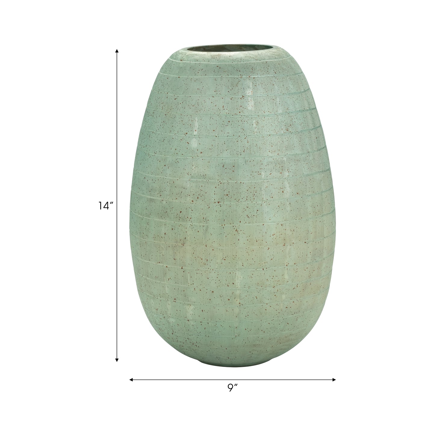 14'' SERENITY GLASS VASE GREEN
