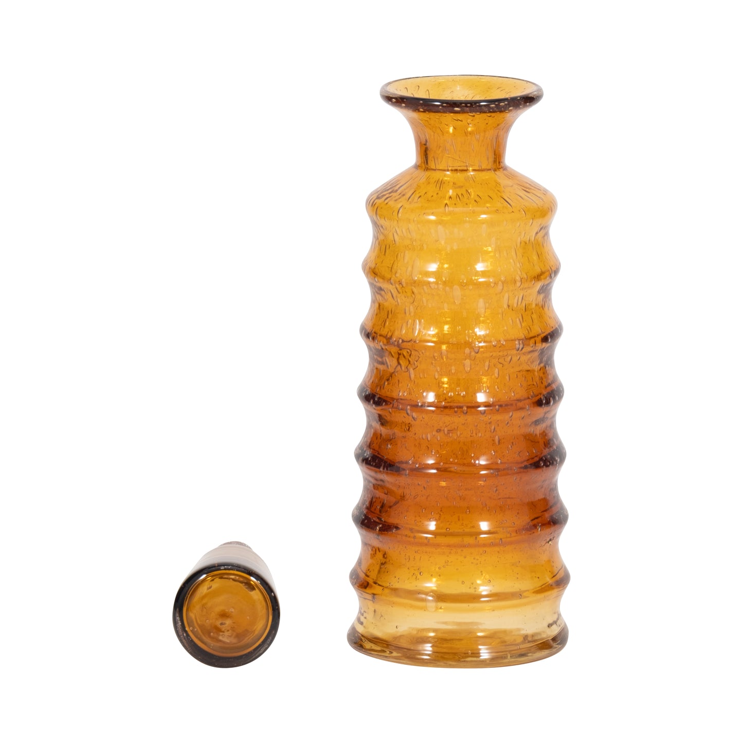 CLARIMOND RIDGED AMBER GLASS BOTTLE
