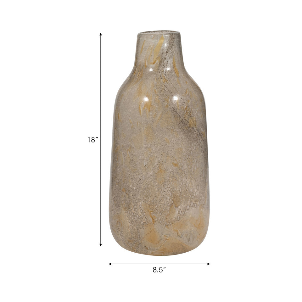 18" FOLEY LARGE NATURAL GLASS VASE