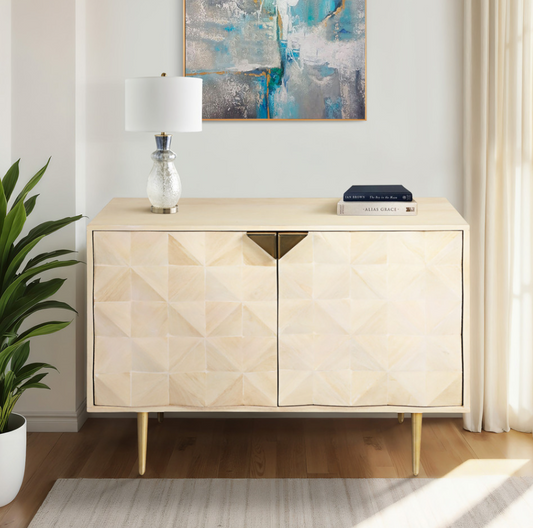 TARANTO WHITE WASH WOOD CHEST 40 "