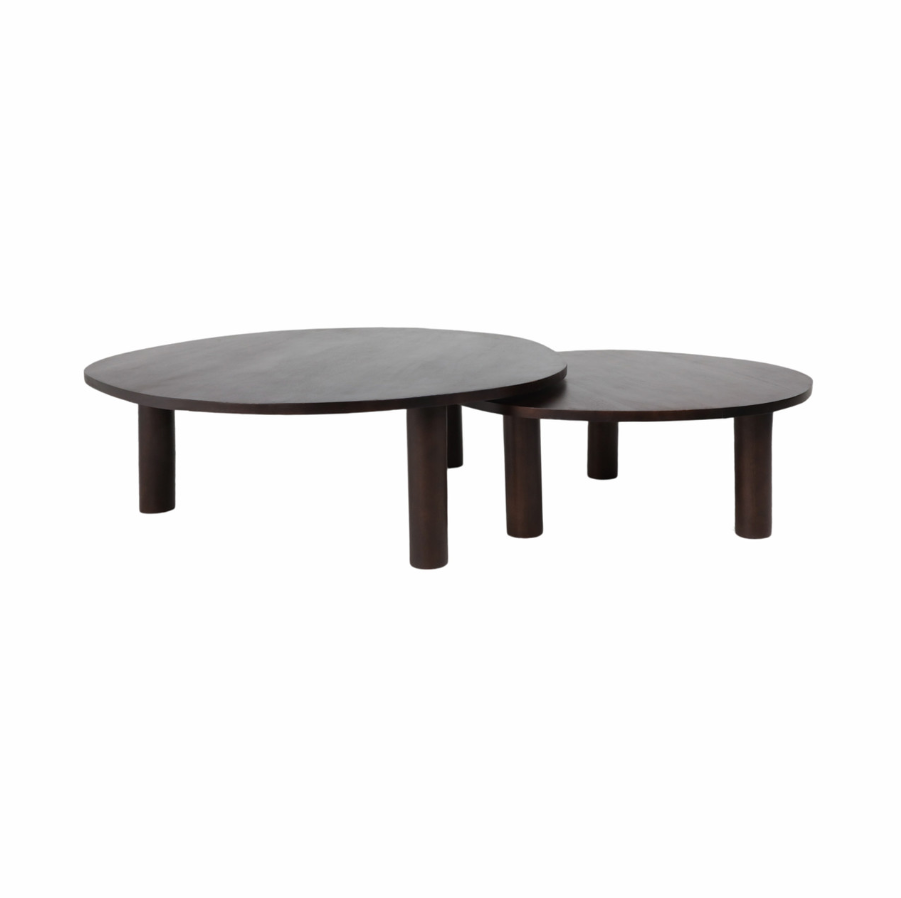 CALVIN NESTING COFFEE TABLES SET OF 2 – BLACK WOOD 37"/47"
