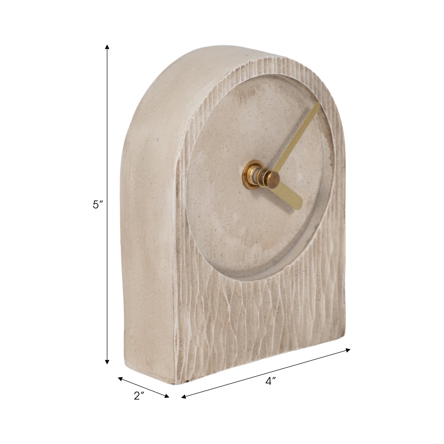 5" ARCH TABLE CLOCK IVORY