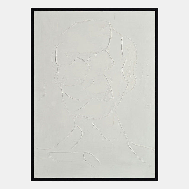 36'' X 48" ABSTRACT FACE ON CANVAS WHITE