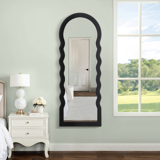 24'' X 64" LAYERED CURVY LEANER MIRROR BLACK