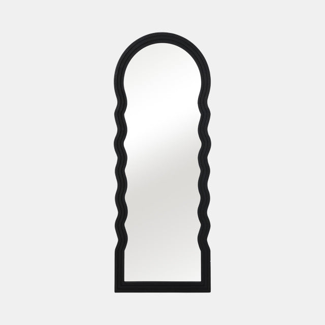 24'' X 64" LAYERED CURVY LEANER MIRROR BLACK