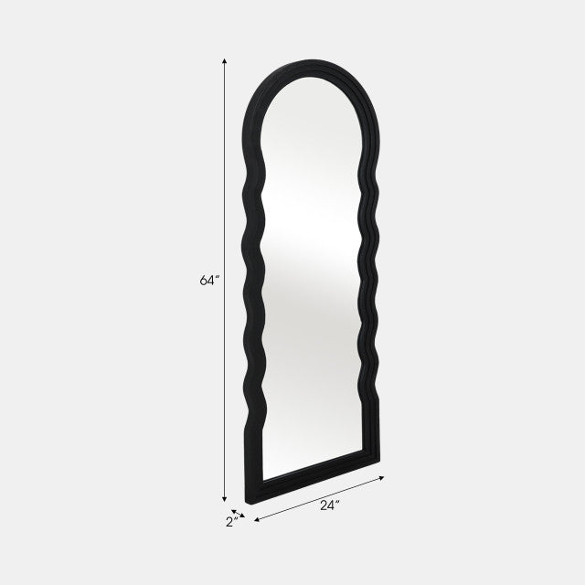 24'' X 64" LAYERED CURVY LEANER MIRROR BLACK