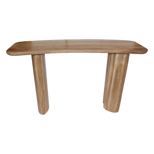 51'' X 30'' ACACIA CURVED LEG CONSOLE TABLE NATURAL