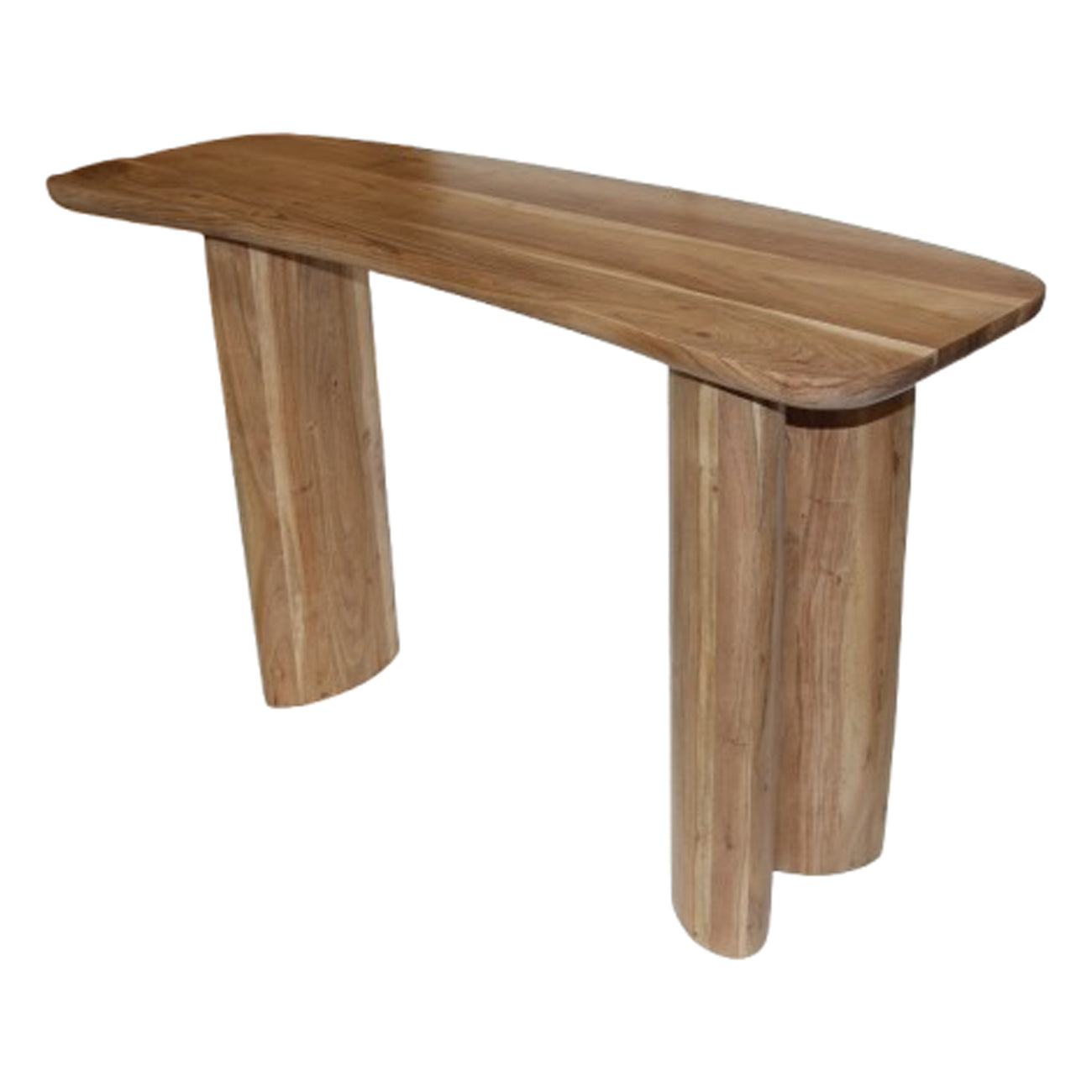 51'' X 30'' ACACIA CURVED LEG CONSOLE TABLE NATURAL