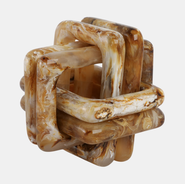RESIN KNOT MARBLED TAN 6''