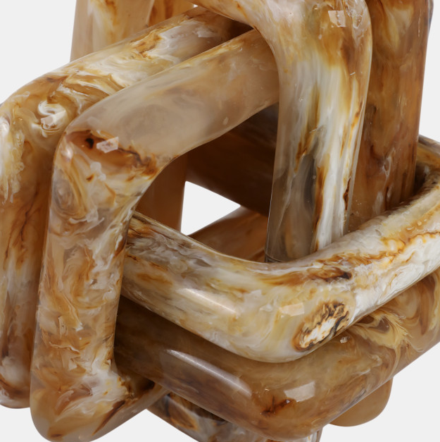 RESIN KNOT MARBLED TAN 6''