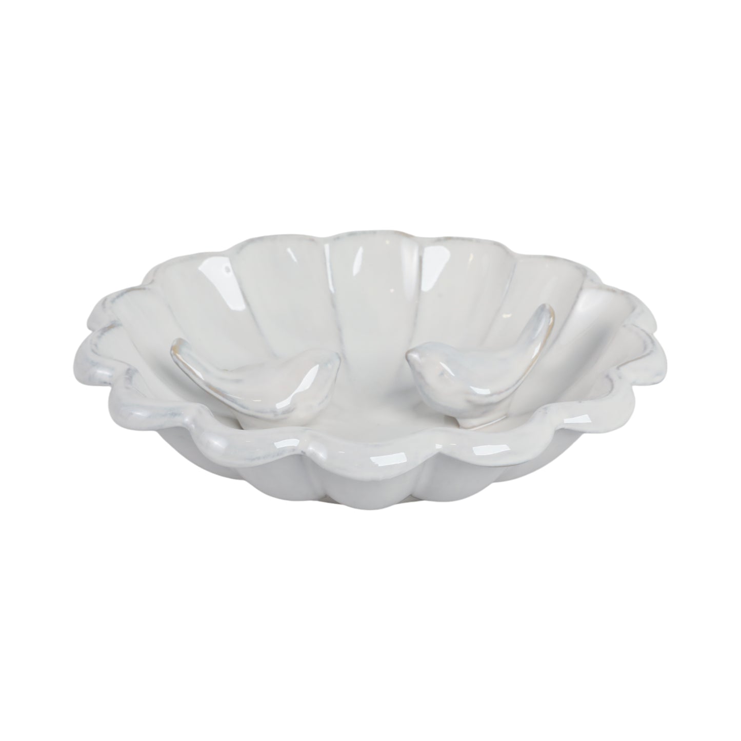10'' X 2" BIRDBATH WITH 2 PERCHED BIRDS