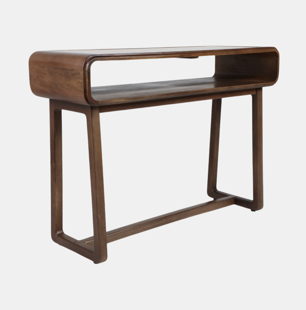 CONSOLE TABLE TRAVERTINE INLAY BROWN 42X30"
