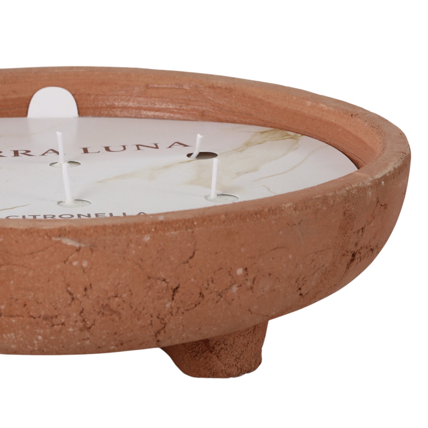 12'' X 12" 46 OZ LEMON CITRONELLA RUSTIC CANDLE TERRACOTTA
