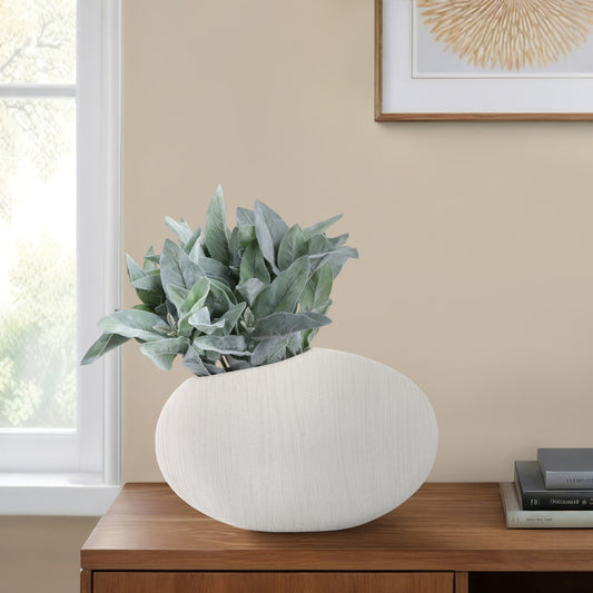16" X 11" CASCAIS SMALL WHITE PORTUGAL VASE