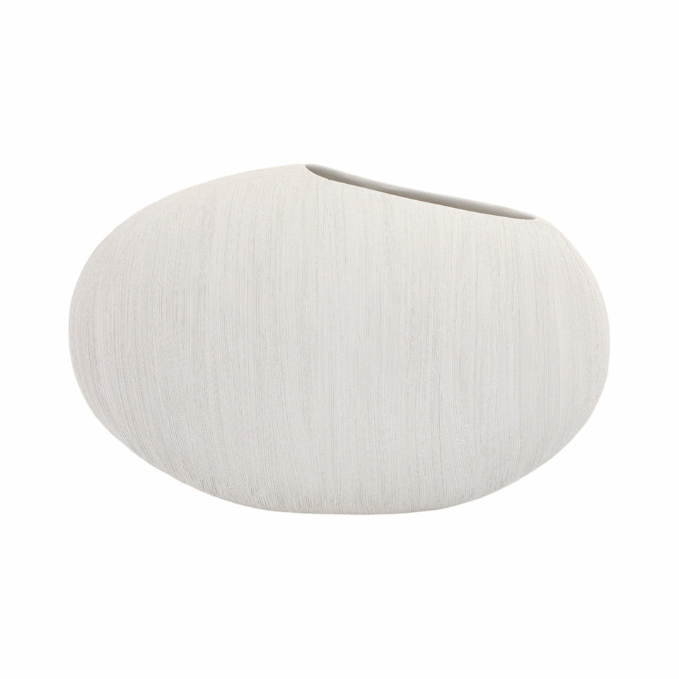 16" X 11" CASCAIS SMALL WHITE PORTUGAL VASE