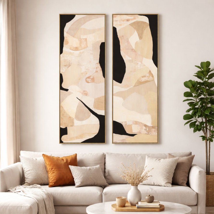 HANDPAINTED WALL ART VALENCIA SET  22''X70''